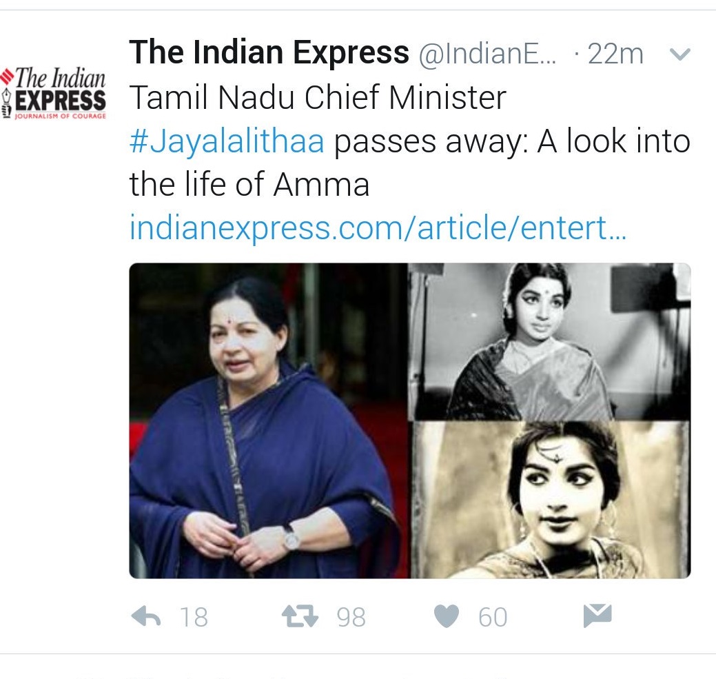 Jayalalithaa dead